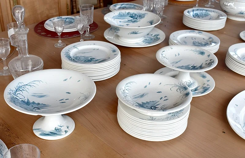 Important table service Earthenware Gien - late nineteenth