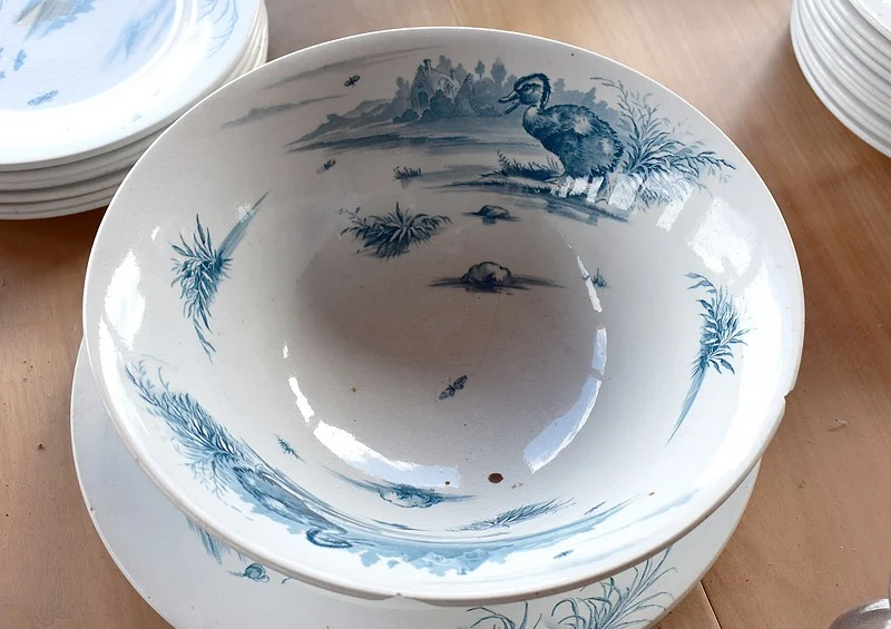 Important table service Earthenware Gien - late nineteenth
