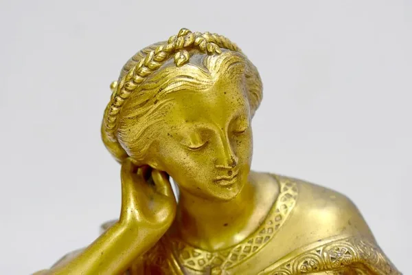 Bronze woman scholar by Gregory - nineteenth
