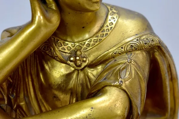 Bronze woman scholar by Gregory - nineteenth