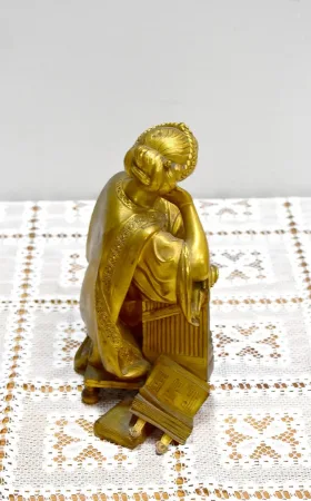 Bronze woman scholar by Gregory - nineteenth