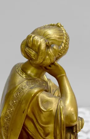 Bronze woman scholar by Gregory - nineteenth