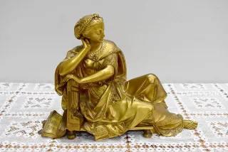 Bronze woman scholar by Gregory - nineteenth
