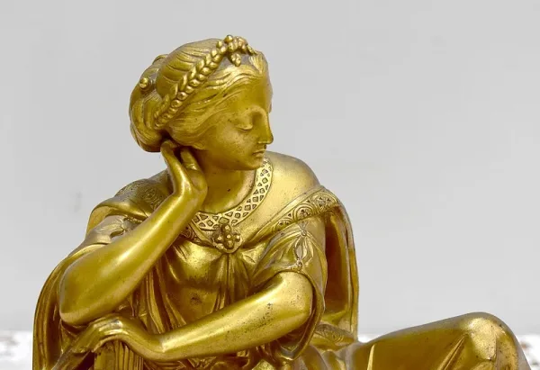 Bronze woman scholar by Gregory - nineteenth