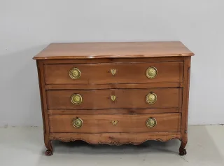 Commode Arbalète Louis XV en Merisier blond XVIIIe