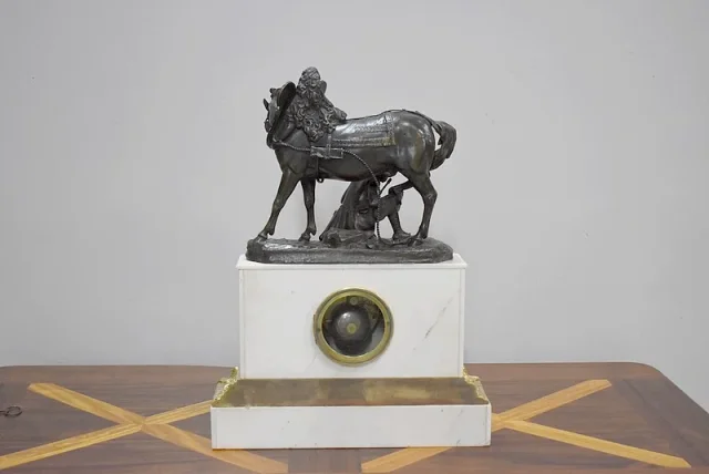 Pendule Marbre et Bronze de Théodore GECHTER – XIXème