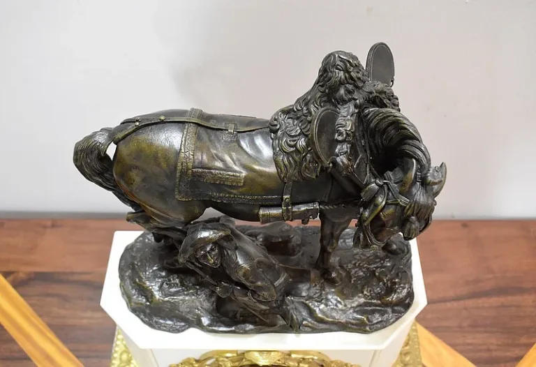 Marble and Bronze clock by Théodore GECHTER - XIXth