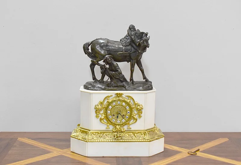 Marble and Bronze clock by Théodore GECHTER - XIXth