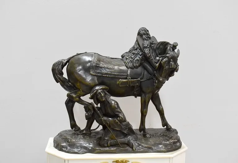 Marble and Bronze clock by Théodore GECHTER - XIXth