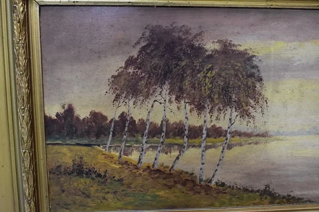 Miroir Trumeau avec Huile sur bois – XXème