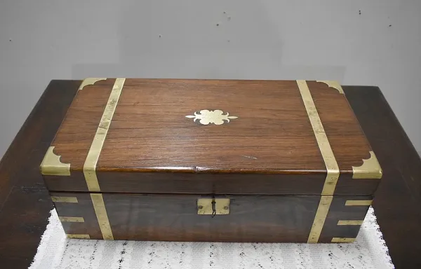 Coffret-Ecritoire de Marine en Palissandre XIXe