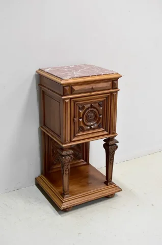 Renaissance sculpted high bedside table - 1900