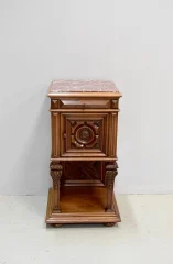 Renaissance sculpted high bedside table - 1900