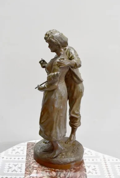 Pendulum with Régule signed Rousseau - XIXth