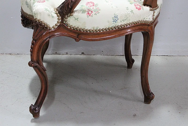 Paire de Fauteuils Cabriolet Louis XV à la Reine – XIXème