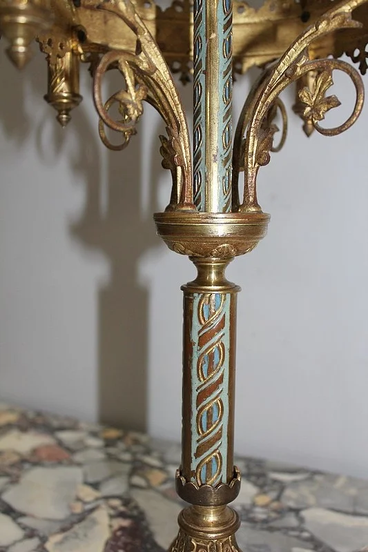 Paire de Chandeliers d'Eglise en laiton XIXe
