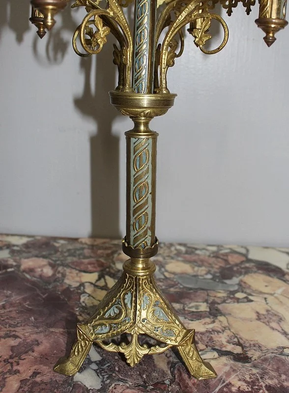 Paire de Chandeliers d'Eglise en laiton XIXe