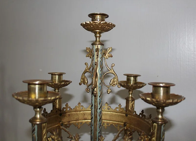 Paire de Chandeliers d'Eglise en laiton XIXe