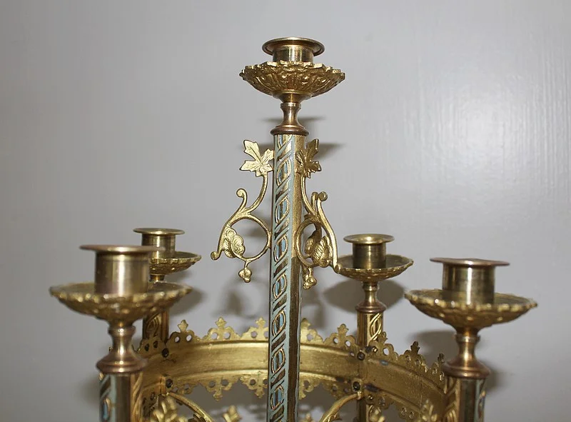 Paire de Chandeliers d'Eglise en laiton XIXe