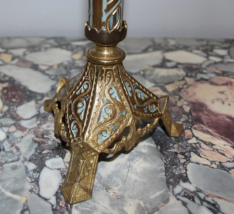 Paire de Chandeliers d'Eglise en laiton XIXe