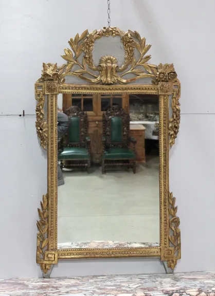 Miroir à fronton Louis XVI – XIXème