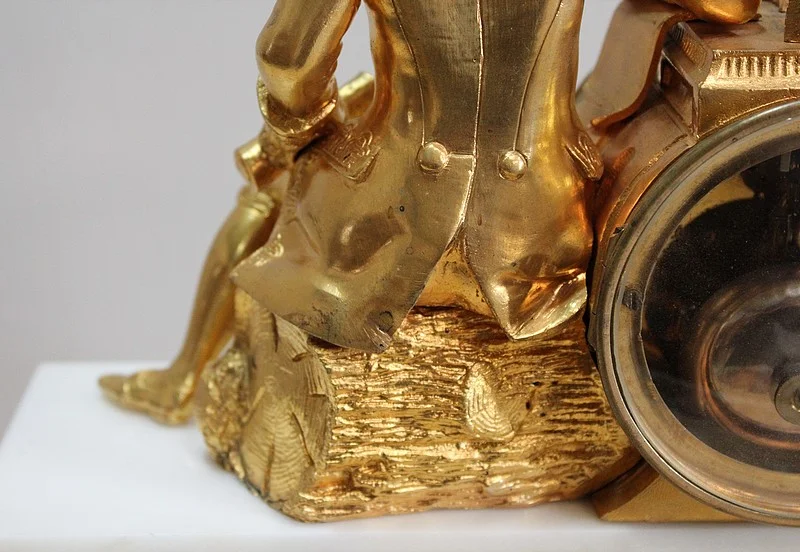 Beautiful bronze and marble clock - XIXth