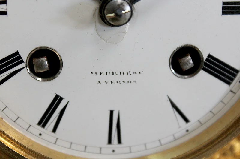 Beautiful bronze and marble clock - XIXth
