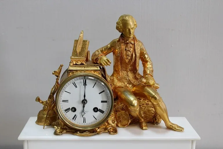 Beautiful bronze and marble clock - XIXth