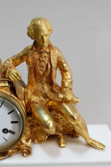 Beautiful bronze and marble clock - XIXth