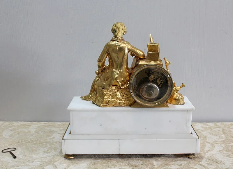 Beautiful bronze and marble clock - XIXth