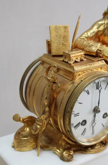 Beautiful bronze and marble clock - XIXth