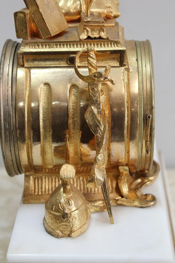Beautiful bronze and marble clock - XIXth
