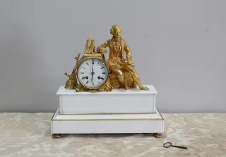 Beautiful bronze and marble clock - XIXth