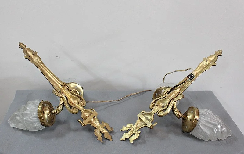 Pair of sconces with 2 lights taste Louis XVI - XIX