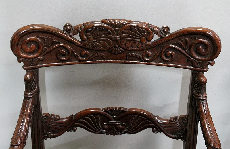 Pair of Georgian sculpted armchairs - XIXth