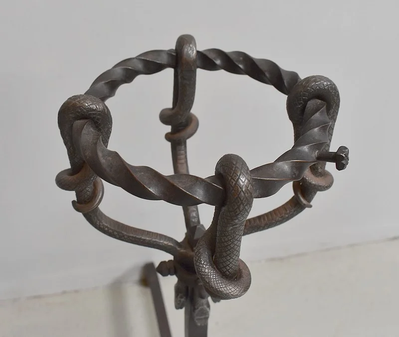 Paire de Chenets en Fer Forgé Fin XIXe