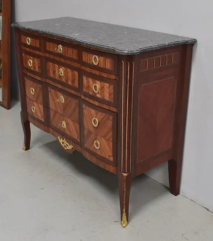 Commode en Marqueterie Transition Louis XV / Louis XVI – 1ère partie XIXe