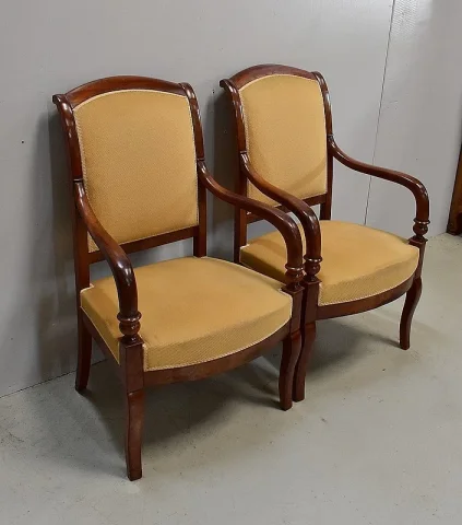 PAIR OF FRENCH DIRECTOIRE PERIOD ARMCHAIRS