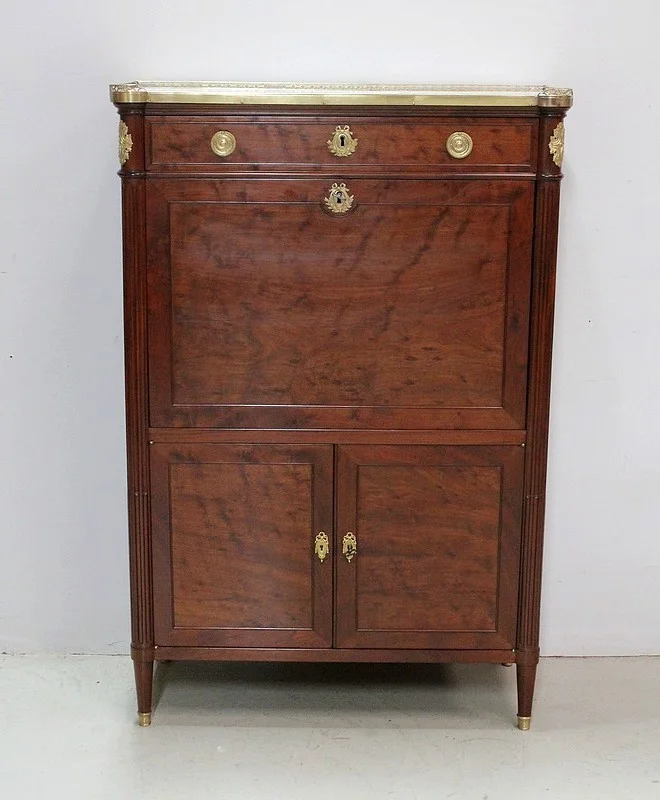 Secrétaire en Acajou Moucheté, époque Louis XVI – 2ème moitié du XVIIIe