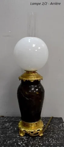 Paire de Lampes Asiatiques à Patine Brune – 1900
