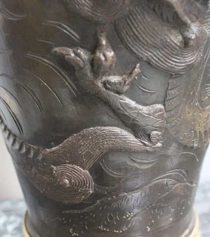 Paire de Lampes Asiatiques à Patine Brune – 1900