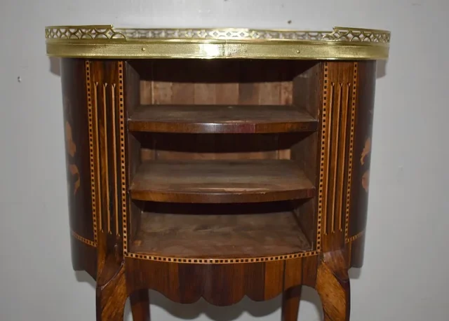 Petite Commode Chiffonnière Marquetée, en Palissandre, style Transition Louis XV / Louis XVI – Milieu XIXe
