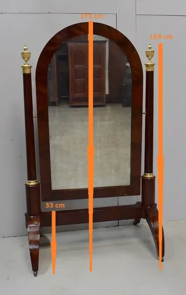 FRENCH EMPIRE PERIOD CHEVAL MIRROR