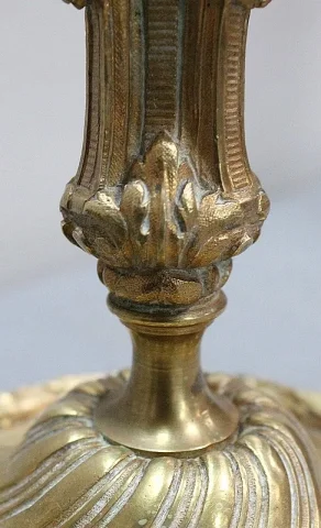 Paire de Flambeaux en Bronze Doré, style Louis XVI – XIXe
