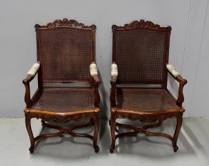 PAIR OF FRENCH REGENCY STYLE ARMCHAIRS
