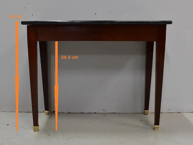Petite Table Console en Placage de Ronce d’Acajou, goût Directoire – 1ère partie du XIXe