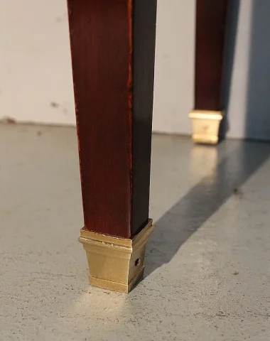 Petite Table Console en Placage de Ronce d’Acajou, goût Directoire – 1ère partie du XIXe