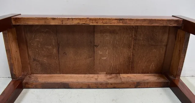 Petite Table Console en Placage de Ronce d’Acajou, goût Directoire – 1ère partie du XIXe