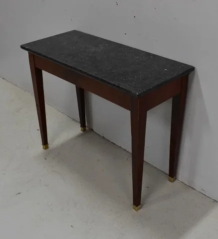 Petite Table Console en Placage de Ronce d’Acajou, goût Directoire – 1ère partie du XIXe