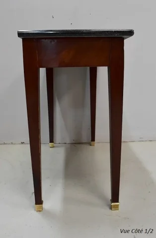 Petite Table Console en Placage de Ronce d’Acajou, goût Directoire – 1ère partie du XIXe